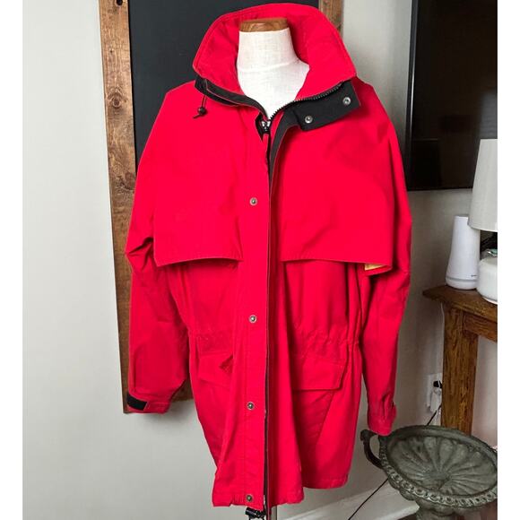 Vintage Eddie Bauer Goretex Jacket XL Red Windbreaker 90s Outdoor Gorpcore Fall - Picture 2 of 16
